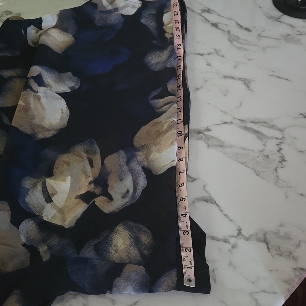 A New Day Cream Navy Floral Kimono Waterfall Sleeves Beach Coastal Boho Bohemian - Picture 10 of 12